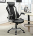 Dustin - Upholstered Adjustable Home Office Desk Chair - Black - Simple Home Plus