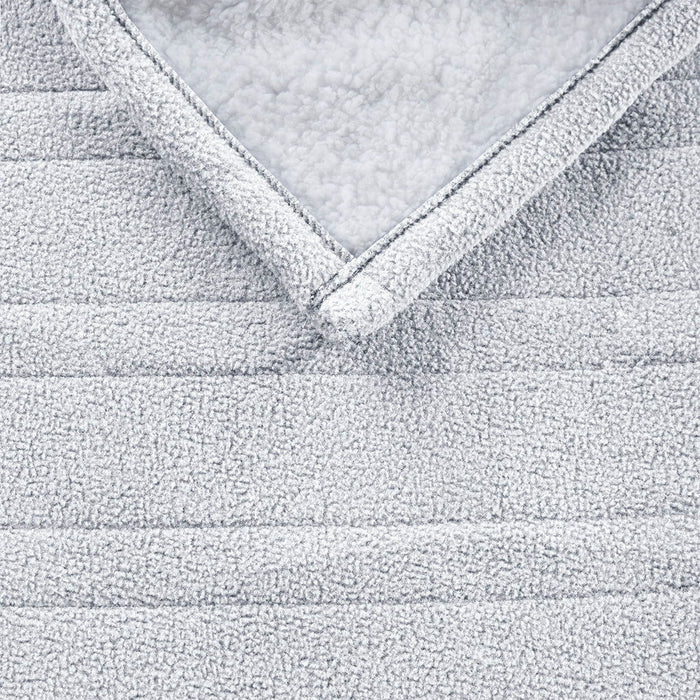 Fleece to Sherpa - Heated Throw Extra Comfort - Light Gray - Simple Home Plus