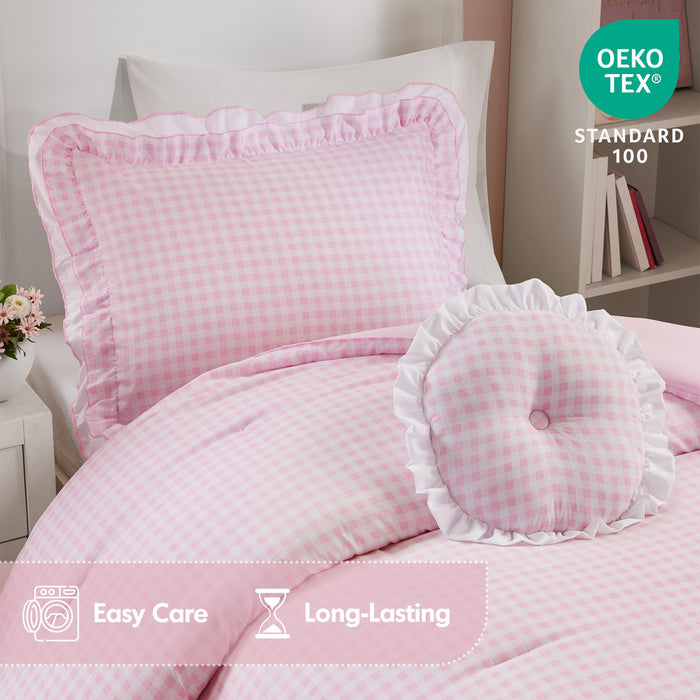 Rowena - Twin Comforter Set - Pink - Simple Home Plus