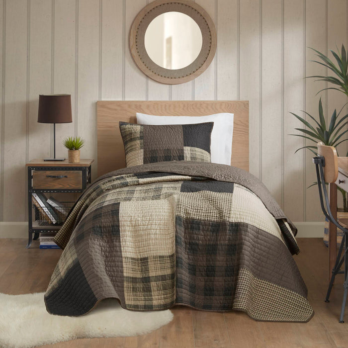 Winter Hills - Oversized Cotton Quilt Set - Tan - Simple Home Plus