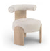 Calder - Linen Textured Fabric Upholstered Accent Chair - Painted Natural Base - Simple Home Plus