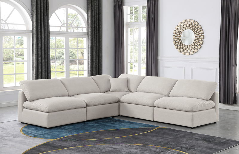 Indulge - Linen 5 Piece Modular Corner Armless Sectional