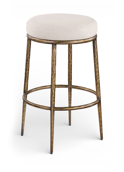 Ferro - Performance Fabric Upholstered Backless Bar Stool - Antique Brass - Simple Home Plus