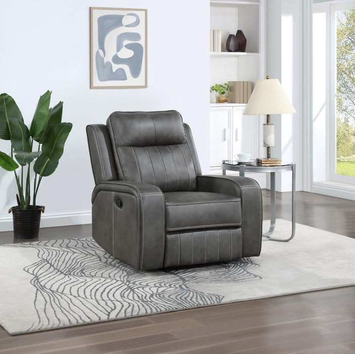 Raelynn - Upholstered Track Arm Recliner - Simple Home Plus