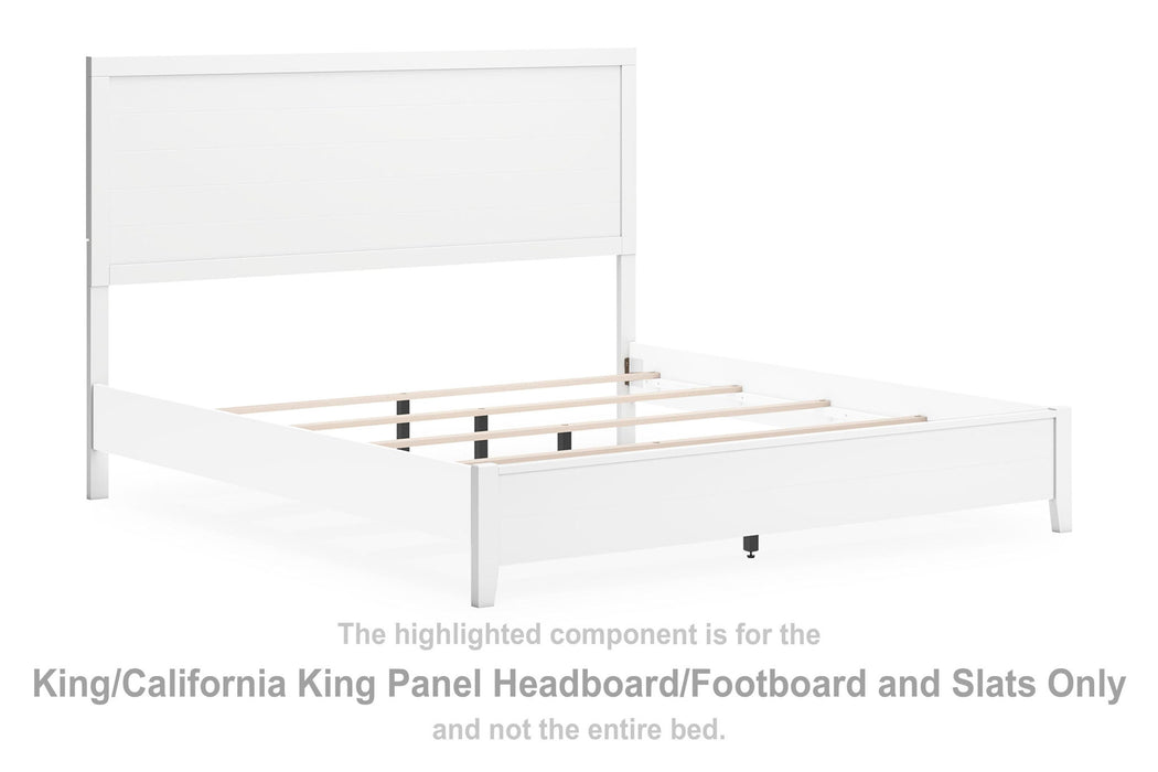 Binterglen - King/California King Panel Headboard/Footboard and Slats - White - Simple Home Plus