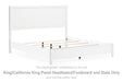 Binterglen - King/California King Panel Headboard/Footboard and Slats - White - Simple Home Plus