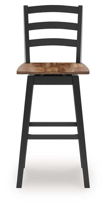 Wildenauer - Tall Swivel Barstool (Set of 2) - Brown / Black - Simple Home Plus
