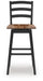 Wildenauer - Tall Swivel Barstool (Set of 2) - Brown / Black - Simple Home Plus