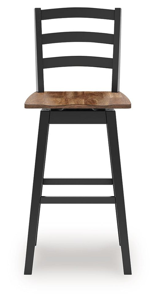Wildenauer - Tall Swivel Barstool (Set of 2) - Brown / Black - Simple Home Plus