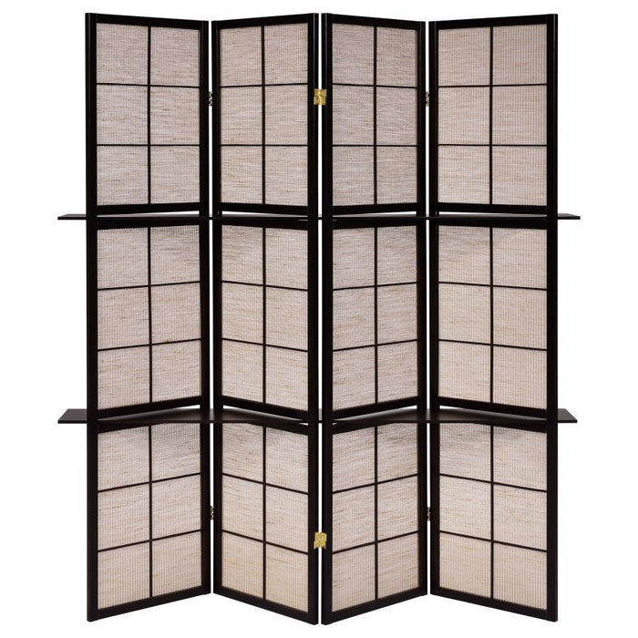 Iggy - 4-Panel Room Divider Folding Shoji Screen - Cappuccino - Simple Home Plus