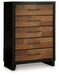 Kraeburn - Brown / Black - Five Drawer Chest - Simple Home Plus