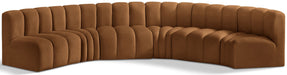 Arc - Velvet 6 Piece U-Shaped Modular Sofa - Saddle - Simple Home Plus