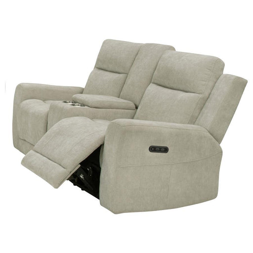 Kennett - Chenille Upholstered Power Reclining Loveseat - Ivory - Simple Home Plus