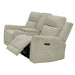 Kennett - Chenille Upholstered Power Reclining Loveseat - Ivory - Simple Home Plus