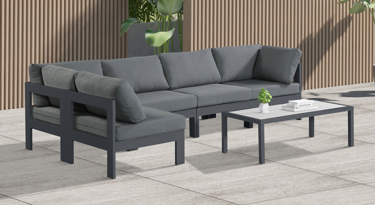Nizuc - Outdoor Patio 5 Piece Modular Sectional With Gray Frame - Simple Home Plus