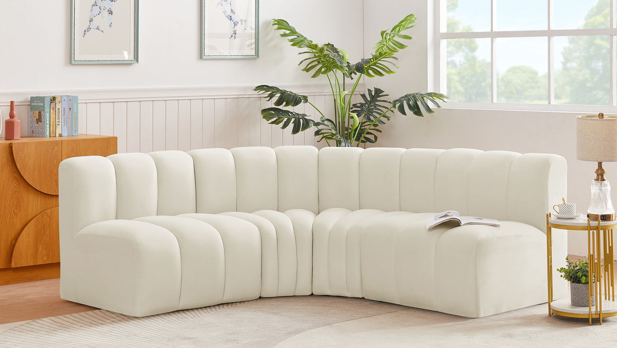 Arc - Velvet 4 Piece Corner Modular Sofa - Simple Home Plus