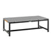 Crown - Aluminum And Teak Wood Outdoor Coffee Table - Black - Simple Home Plus