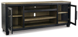Foyland - Black / Brown - XL TV Stand w/Fireplace Option - Simple Home Plus