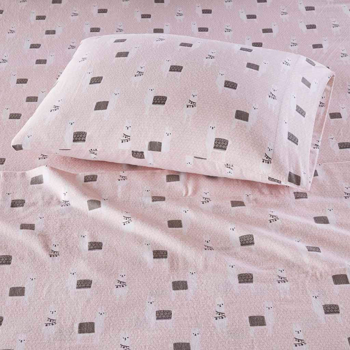 Queen Cozy Soft Novelty Print Sheet Set - Pink Llamas