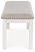 Robbinsdale - Antique White - Large Upholstered Dining Room Bench - Simple Home Plus