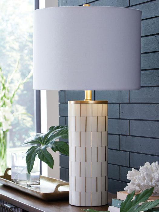 Faridworth - White / Gold Finish - Poly Table Lamp - Simple Home Plus