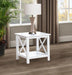 Skyview - Square Pine Wood Side End Table With Shelf - White - Simple Home Plus