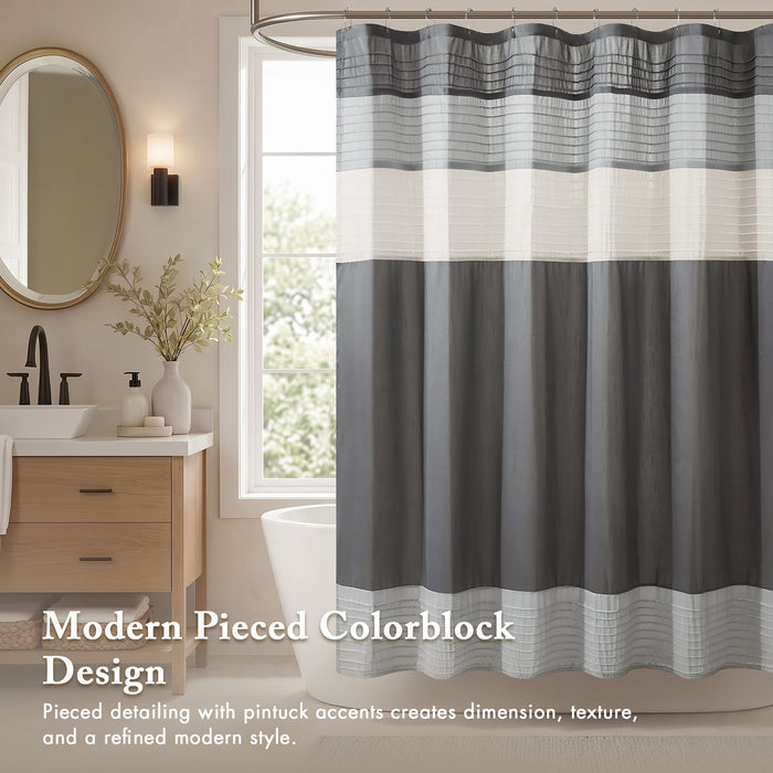 Amherst - 72" x 72" Faux Silk Shower Curtain - Gray