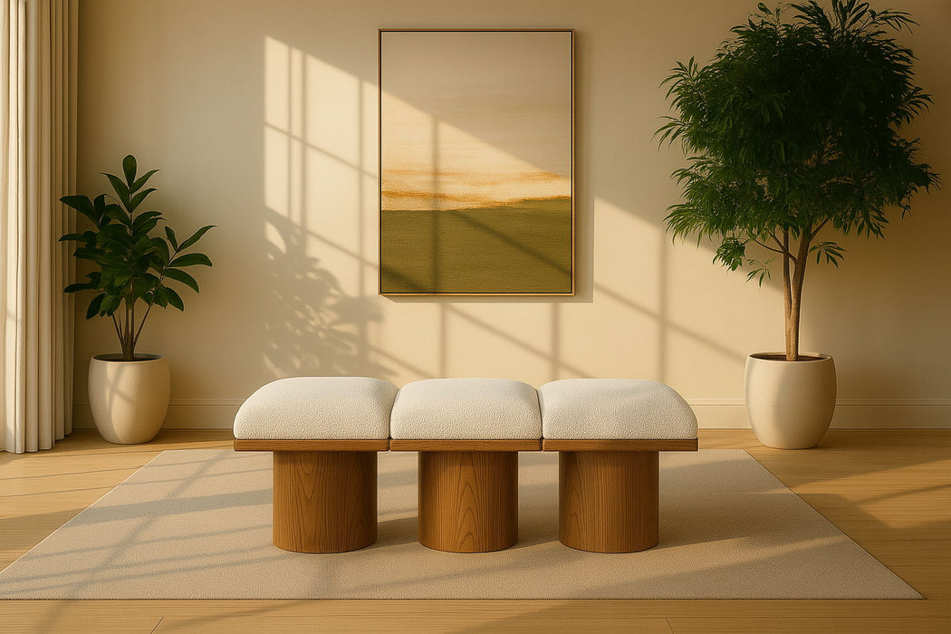 Pavilion - 3 Piece Modular Bench With Brown Base - Simple Home Plus