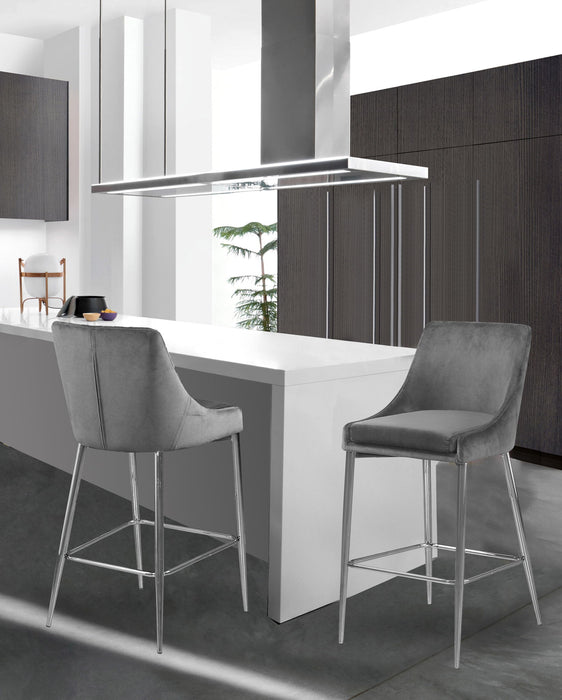 Karina - Stool with Chrome Legs (Set of 2) - Simple Home Plus