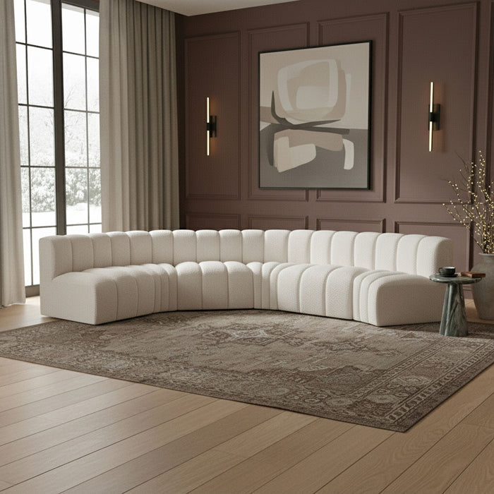 Arc - Boucle Fabric 6 Piece U-Shaped Modular Sofa - Simple Home Plus