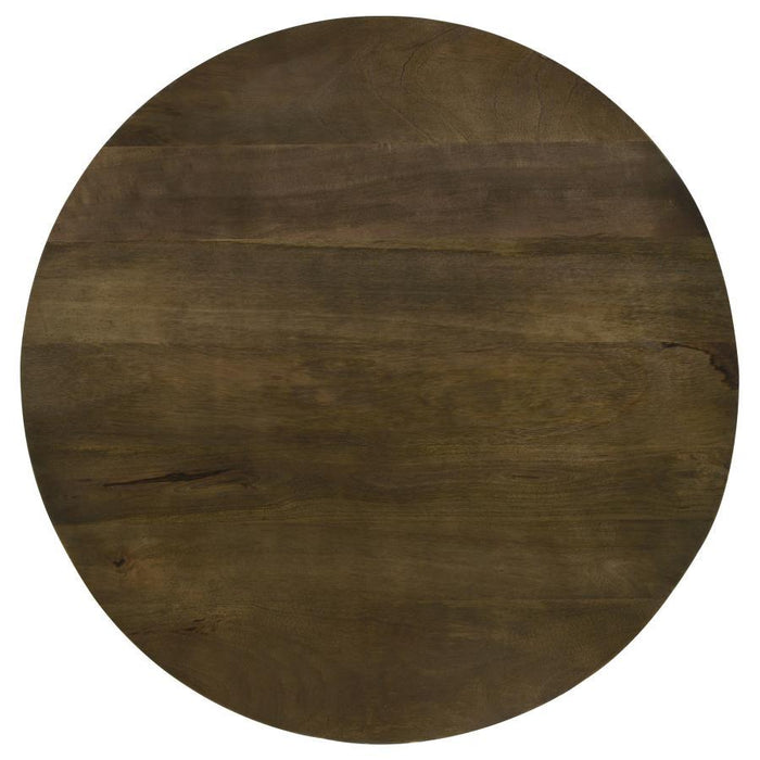 Yaritza - Round Mango Wood Coffee Table - Natural And Gunmetal - Simple Home Plus