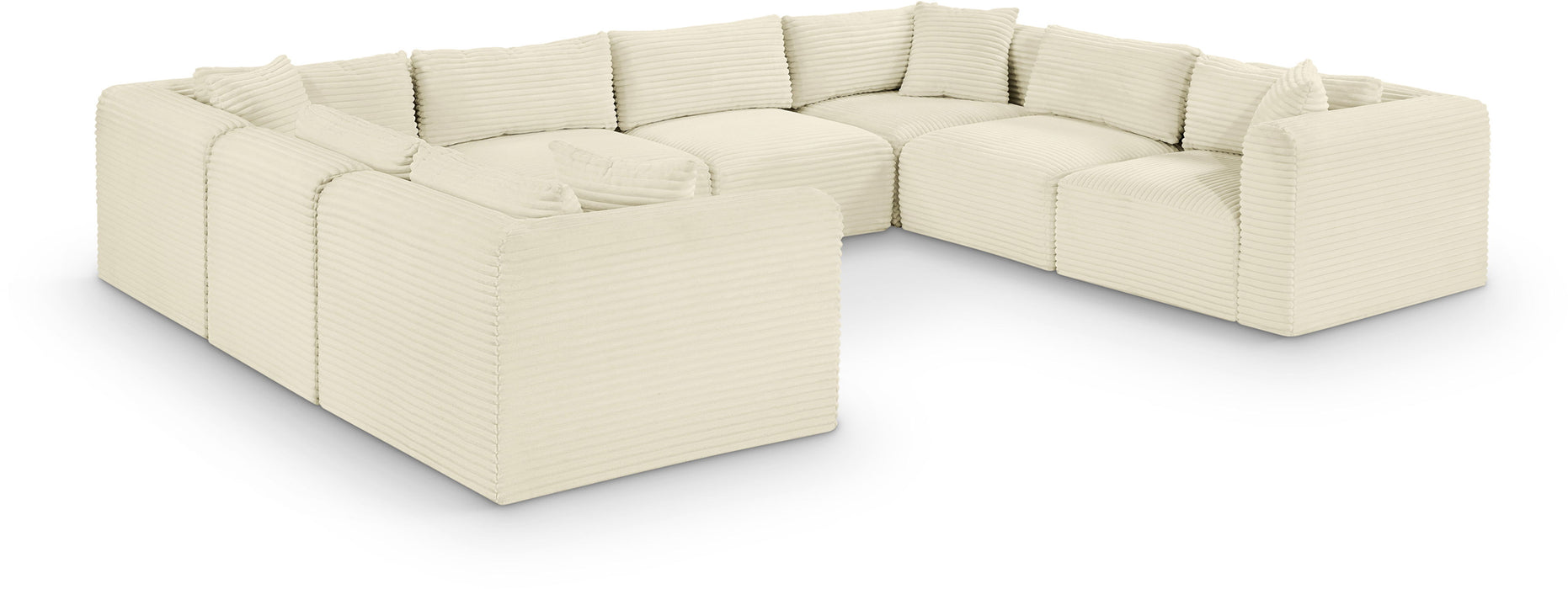 Shaggy - 8 Piece Modular U-Shaped Sectional - Simple Home Plus