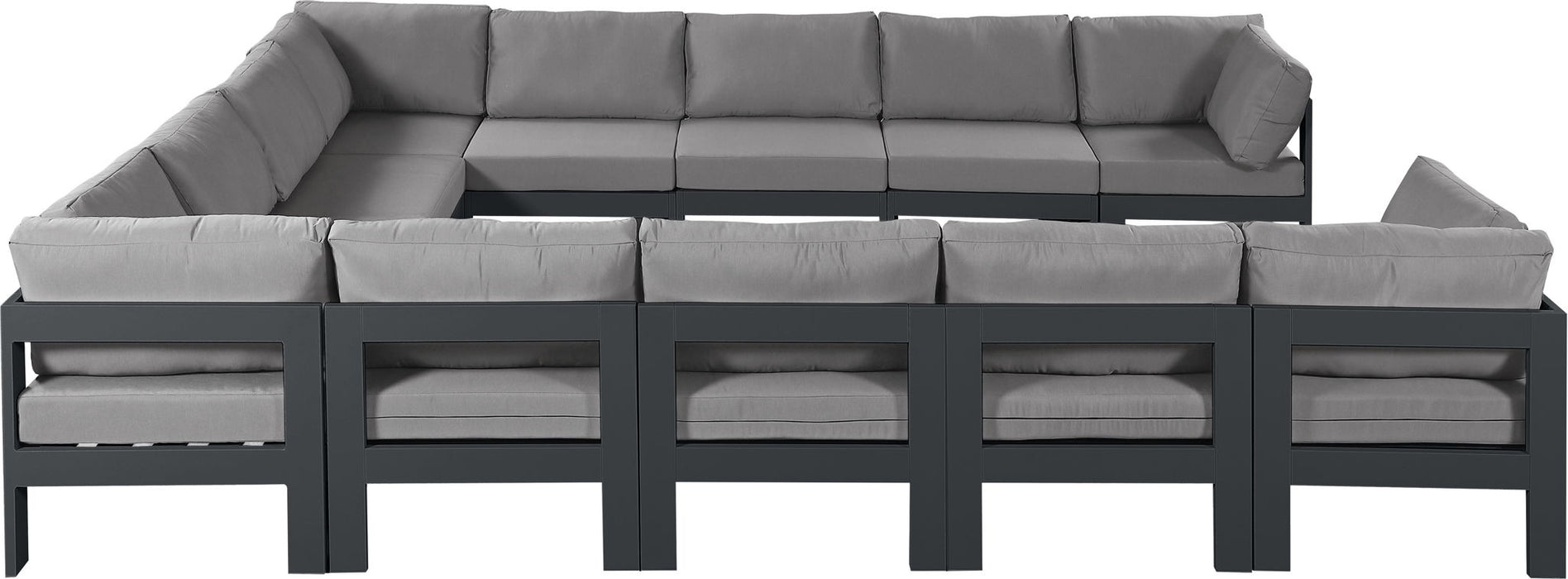 Nizuc - Outdoor Patio 12 Piece Modular Sectional With Gray Frame - Simple Home Plus