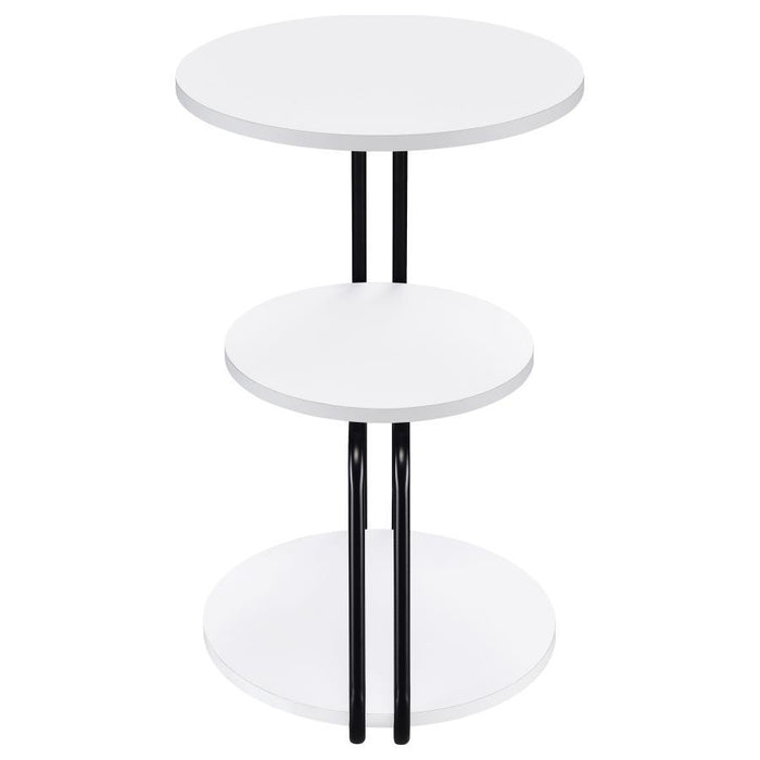Hilly - 3-Tier Round Accent Side Table - White And Black - Simple Home Plus
