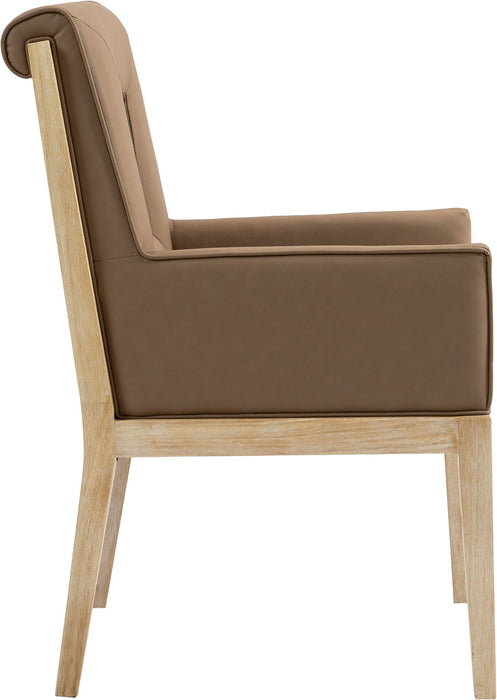 Gwendolyn - Faux Leather Dining Arm Chair With Natural Frame - Simple Home Plus