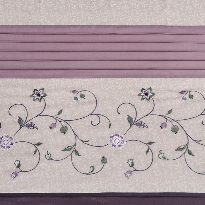 Serene - Embroidered Floral Shower Curtain - Purple - Simple Home Plus
