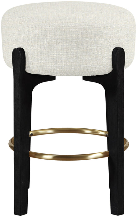 Torino - Backless Counter Stool With Brushed Black Base (Set of 2) - Simple Home Plus