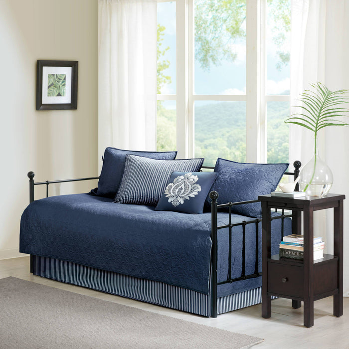 Quebec - Twin Reversible Daybed Cover (Set of 6) - Navy - Simple Home Plus
