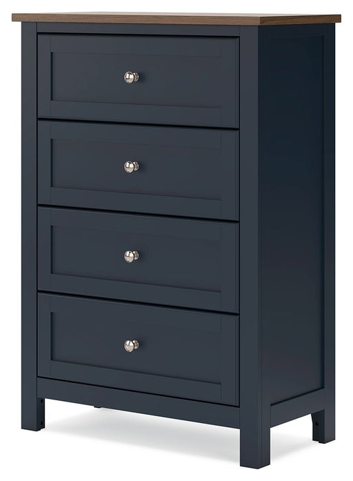 Landocken - Brown / Blue - Four Drawer Chest - Simple Home Plus