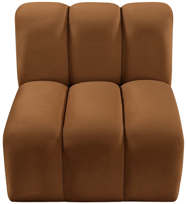 Arc - Velvet Straight Chair - Saddle - Simple Home Plus