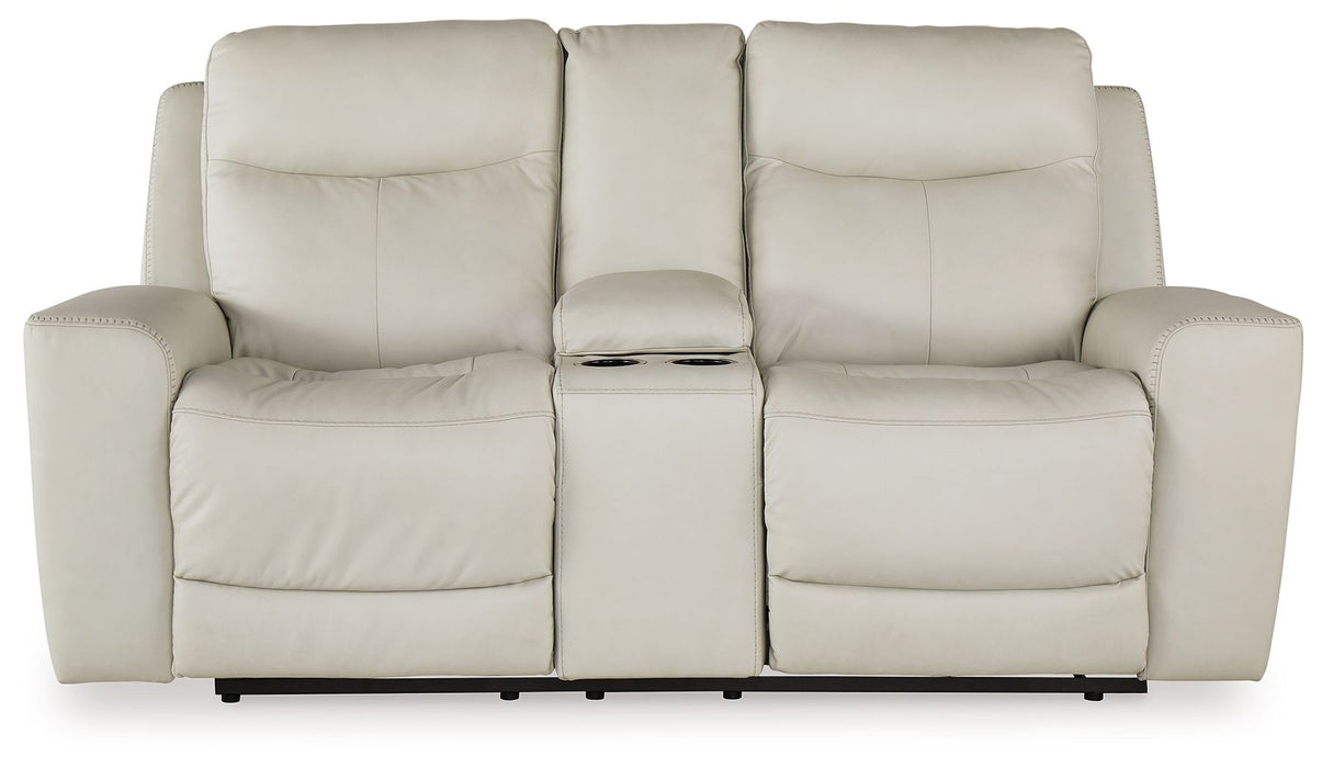 Mindanao - Power Reclining Loveseat With Console /Adj Hdrst - Simple Home Plus