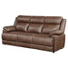 Ellington - Upholstered Padded Arm Sofa - Dark Brown - Simple Home Plus
