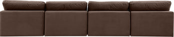 Comfy - Velvet Modular Armless Sofa 4 Seats - Simple Home Plus
