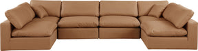 Comfy - 6 Piece Faux Leather Modular Armless Sectional - Simple Home Plus
