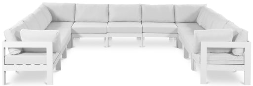 Nizuc - Outdoor Patio 11 Piece Modular Sectional With White Frame - Simple Home Plus
