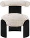 Calder - Linen Textured Fabric Upholstered Accent Chair - Painted Black Base - Simple Home Plus