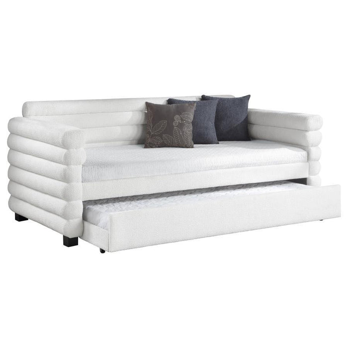Patricia - Boucle Upholstered Day Bed With Trundle - Simple Home Plus