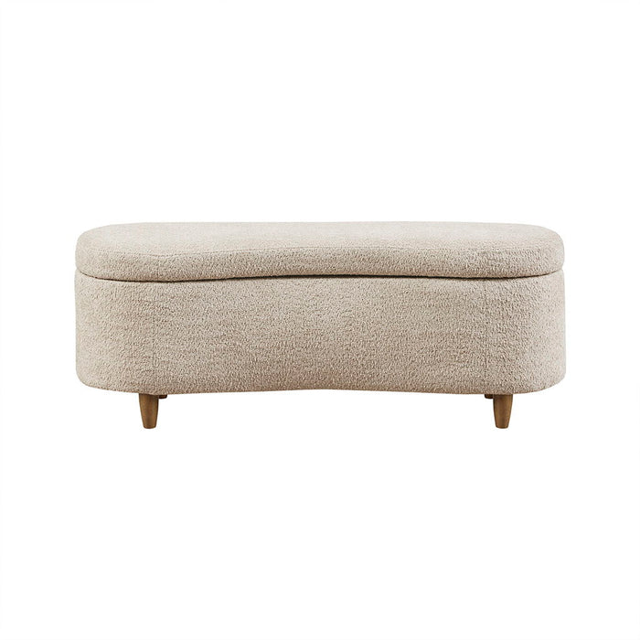 Bailey - Boucle Flip Top Storage Bench - Taupe - Simple Home Plus