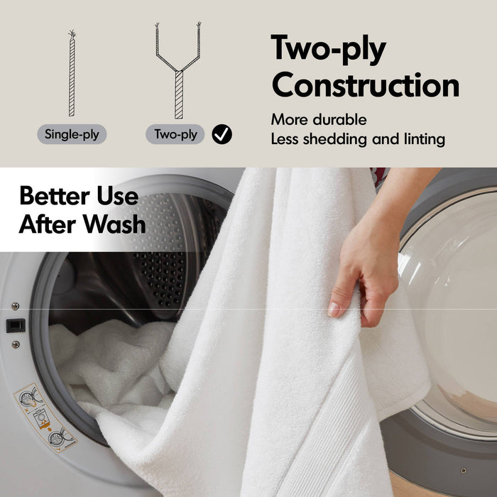 800GSM - 8 Piece Antimicrobial Towel Set - Silver - Simple Home Plus