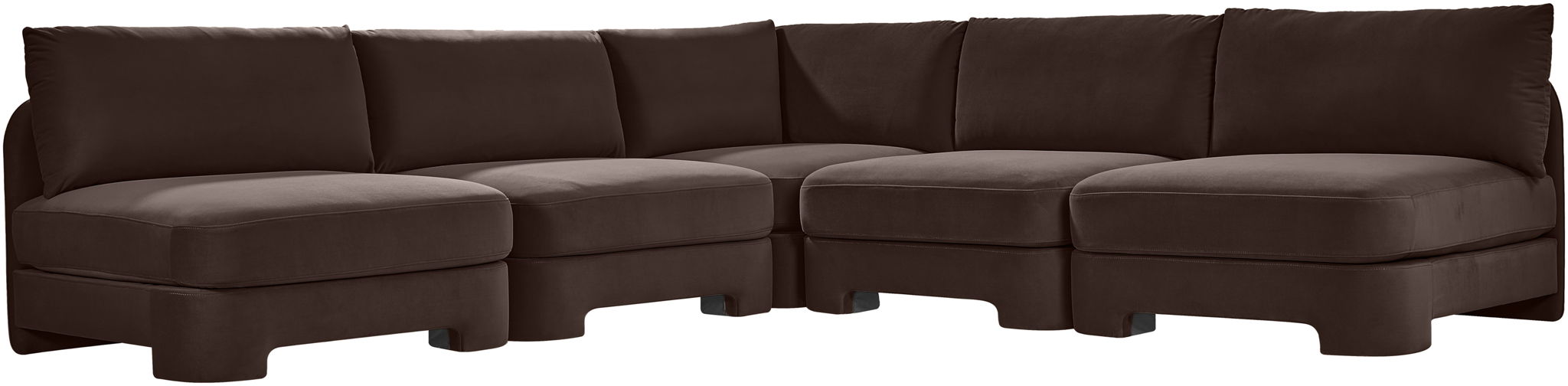 Hammond - Velvet Performance Fabric Upholstered 5 Piece Armless Sectional - Simple Home Plus